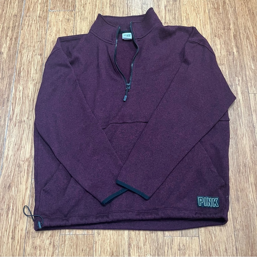 PINK Victoria's Secret Burgundy Zip-Up Sweater